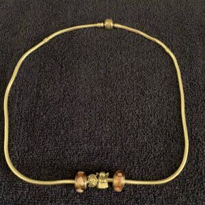 18" Pandora Silver Snake Chain with charms